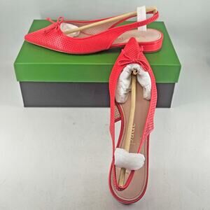 Kate Spade New York Veronica leather slingback flats shoes, pink 8.5